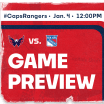 Caps Face Rangers at Noon Saturday