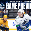 Canucks Finish Road Trip with Second Stop of Season in Music City