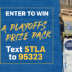 Blues merchandise and prize packs up for grabs during Playoffs
