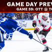 Senators visit Toronto for Saturday night clash