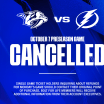 MONDAY’S LIGHTNING GAME VERSUS NASHVILLE CANCELLED