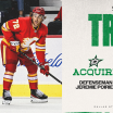 Dallas Stars acquire defenseman Jeremie Poirier from Calgary Flames in exchange for defenseman Gavin White 020226