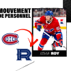 Joshua Roy cédé au Rocket de Laval