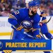 buffalo sabres lecom practice report greenway exits practice early with aggravated injury jost cleared to play in full 