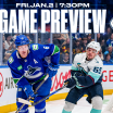 Canucks Begin 2026 with Kraken in Town on Friday Night