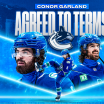 CANUCKS AGREE TO TERMS WITH CONOR GARLAND ON A SIX-YEAR CONTRACT EXTENSION 