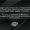 Kings-vs-blue-jackets-postponed-rescheduled-for-march-9