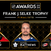 Auston Matthews, Aleksander Barkov, Jordan Staal kan vinna Frank J. Selke Trophy
