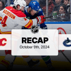 Calgary Flames Vancouver Canucks game recap October 9