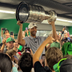 Summer with Stanley Seth Jones celebrates day with Stanley Cup at community rink