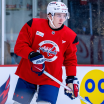 Cole Hutson practicing with Washington Capitals