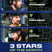 Kucherov Karlsson Zacha named NHL 3 Stars of the Month for March 2026