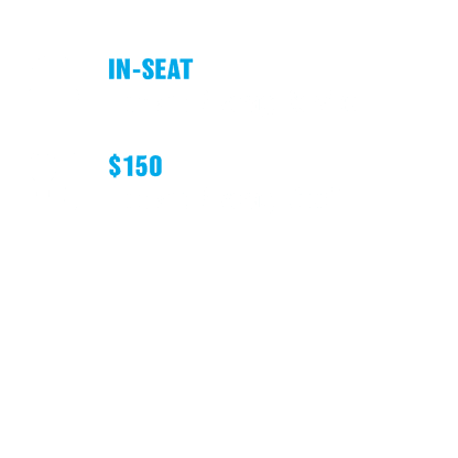 In-seat food and beverage service. $300 food and beverage credit.