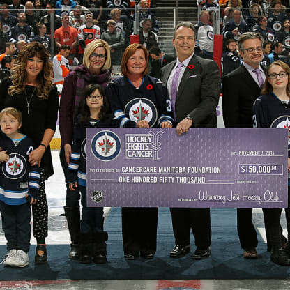 Winnipeg jets hockey fights cancer jersey raffle