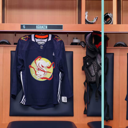 Kraken wear last of six 'Hockey is for Everyone' warmup jersey designs