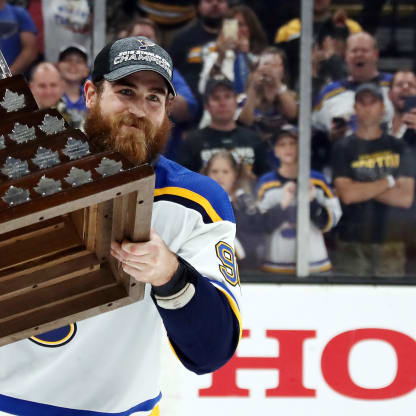 Alex Ovechkin receives mini trophies for winning Stanley Cup and