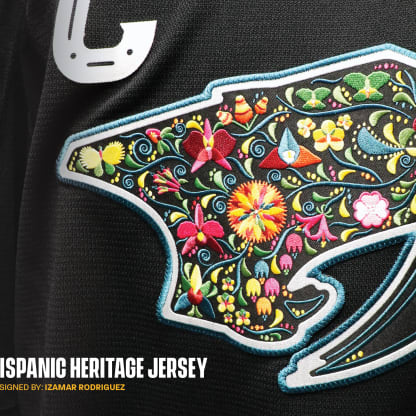 Preds Foundation on X: These Hispanic Heritage Month jerseys 🔥 ¡Vamos  Predadores! Text Preds to 76278 to bid on the jerseys and nameplates!  Auction closes at the start of the 3rd period