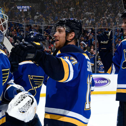 The moment Pat Maroon put a baby in the Cup during the Blues parade