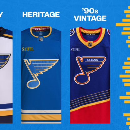 Blues Hall of Fame jerseys