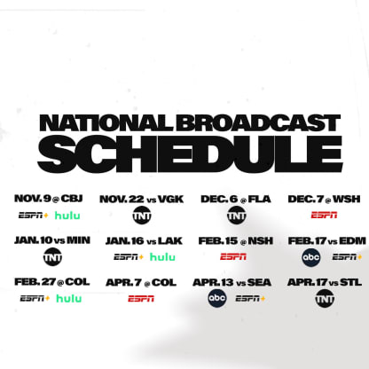 Dallas Stars schedule: List of ABC, nationally-televised games