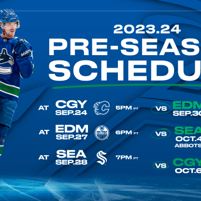 Canucks Announce 2023.24 Pre Season Schedule Vancouver Canucks