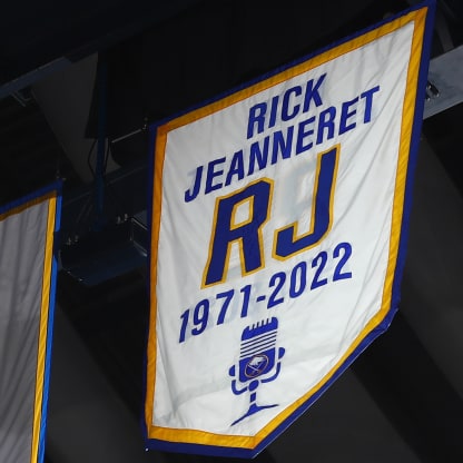 NEW 2021/22 RICK JEANNERET Banner Night Buffalo Sabres GAMEDAY PROGRAM 4/1  RJ