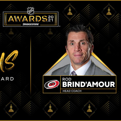 アメリカ軍　Award of Excellence チャレンジ Brind'Amour of Hurricanes wins Jack Adams Award as NHL coach of