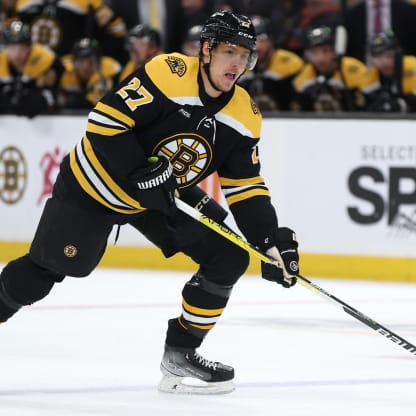 David Pastrnak of the Boston Bruins wearing an Irish Heritage Night News  Photo - Getty Images