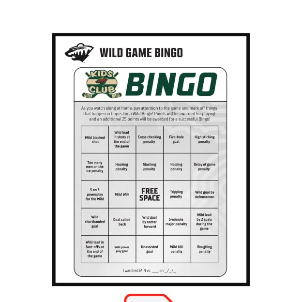 Wild Game Bingo