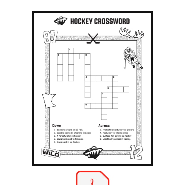 Hockey Crossword Activity