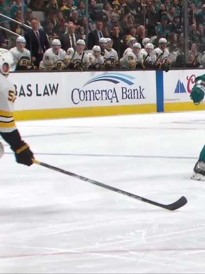 BOS@SJS: Celebrini scores PPG against Jeremy Swayman