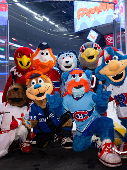 Montreal sports mascots at the Bell Centre