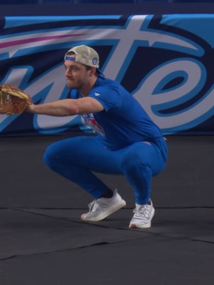 New York Rangers Winter Classic baseball catch Marlins