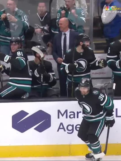 UTA@SJS: Celebrini scores PPG against Vitek Vanecek