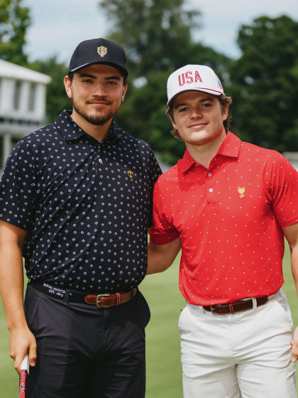 Cole and Nick at President's Cup Media Day