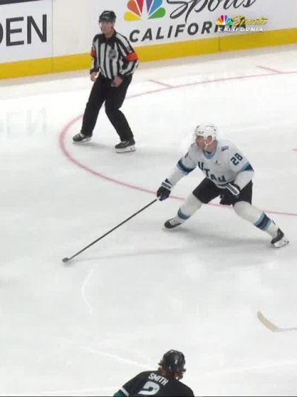 UTA@SJS: Celebrini scores goal against Vitek Vanecek