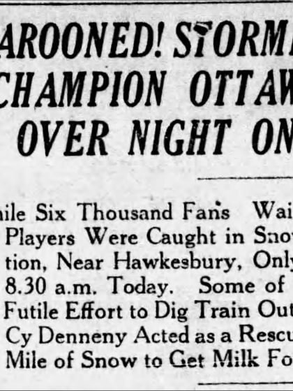 NHL had 1st weather-related postponement 100 years ago