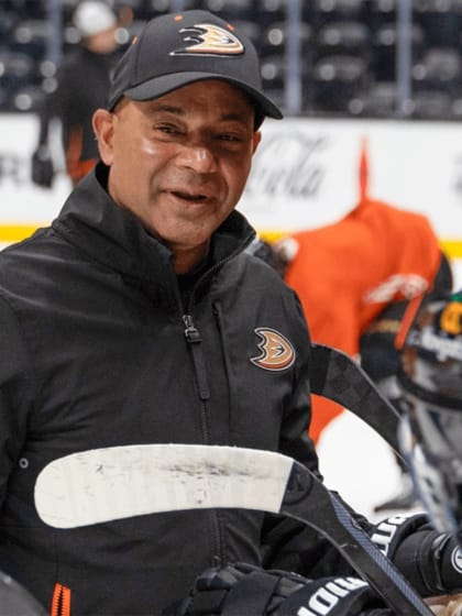 Sudarshan Maharaj back coaching scouting for Anaheim Ducks after surviving battle with pancreatic cancer