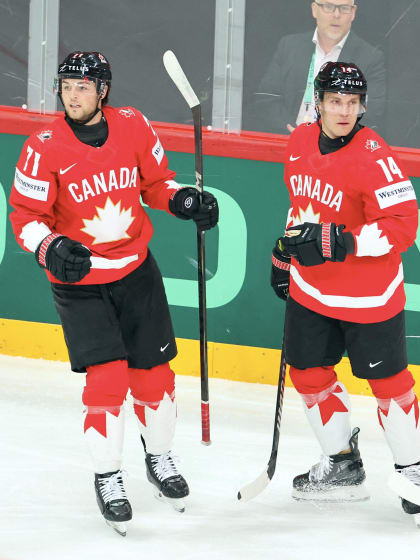 PHOTOS: Bo Horvat and Noah Dobson at 2025 IIHF Worlds 