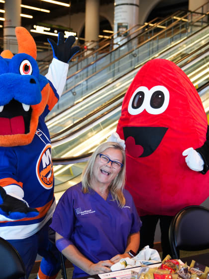 PHOTOS: Sparky at the Islanders Blood Drive 2025
