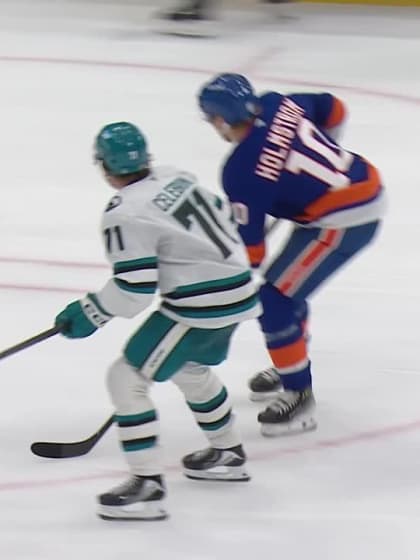 SJS@NYI: Celebrini scores goal against Ilya Sorokin