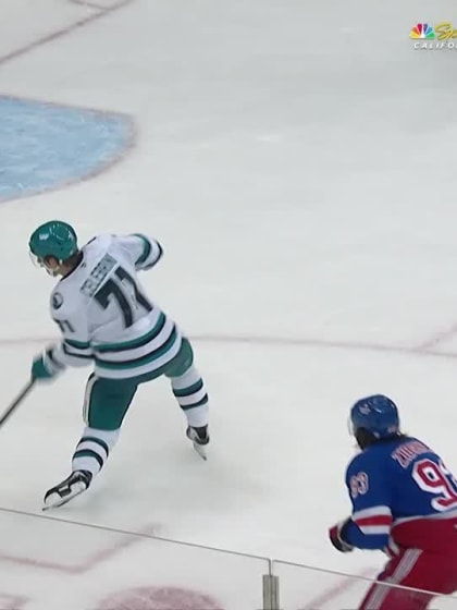 SJS@NYR: Celebrini scores goal against Igor Shesterkin