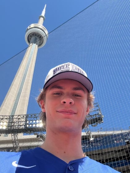 Gavin McKenna Maple Leafs Blue Jays first pitch