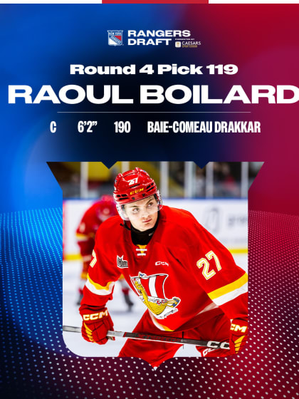 NYR 2024 NHL Draft Round 4 Raoul Boilard