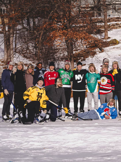 PHOTOS: Islanders Play Pond Hockey at Anders Lee's House in Minnesota