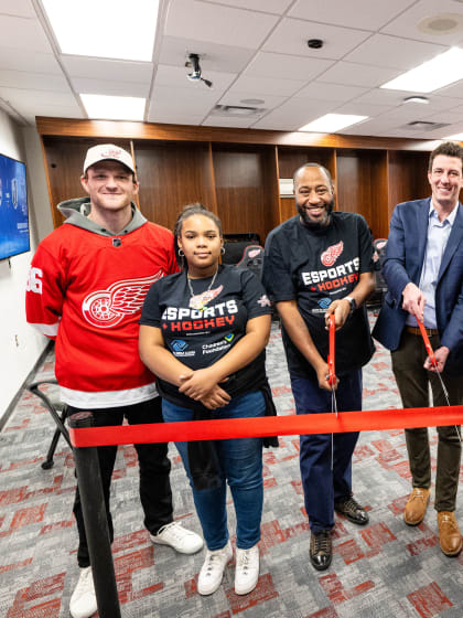 Rasmussen and Fischer cut ribbon on Esports Lounge at Eastpointe Boys & Girls Clubs location 