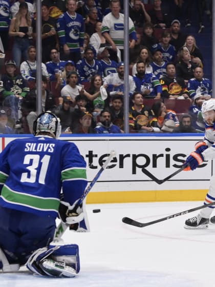 Fuenf Slapshots – Leon Draisaitl im Fokus der Vancouver Canucks