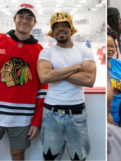 Chance the Rapper surprises kids at Blackhawks program
