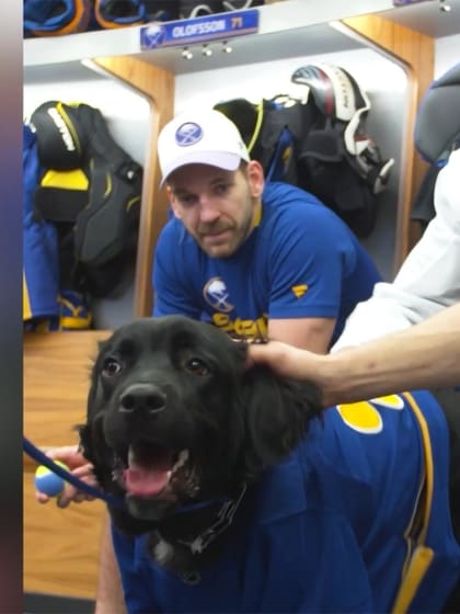 Sabres meet Rick the team dog