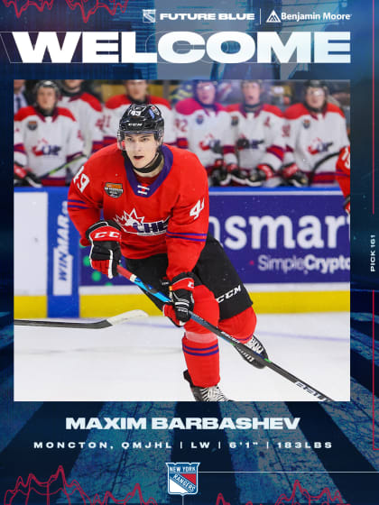 NYR Draft Maxim Player Card